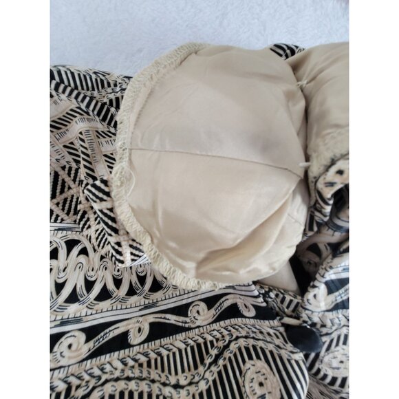 Papell Petites Womens Beige Black Geometric Pattern Button-Up Jacket Blazer 10P - Picture 5 of 8